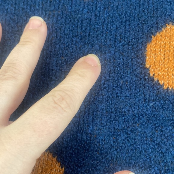 St. John’s Bay Navy Polka Dot Sweater. Size Large - Picture 5 of 7